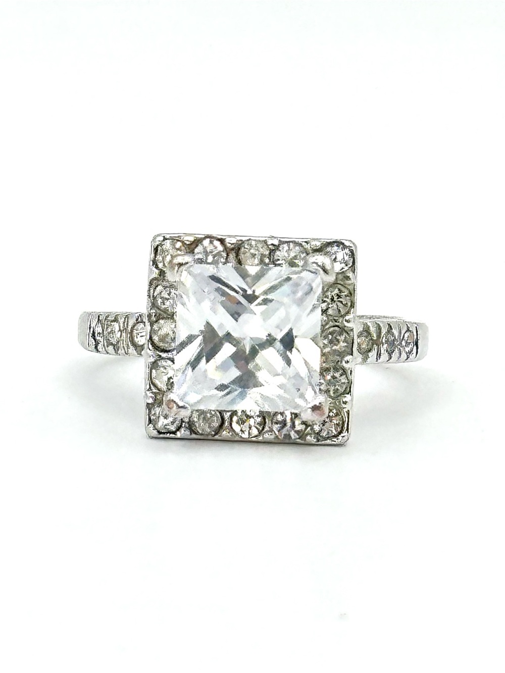 Engagement Ring 2 Carat Princess Cut CZ  size 7